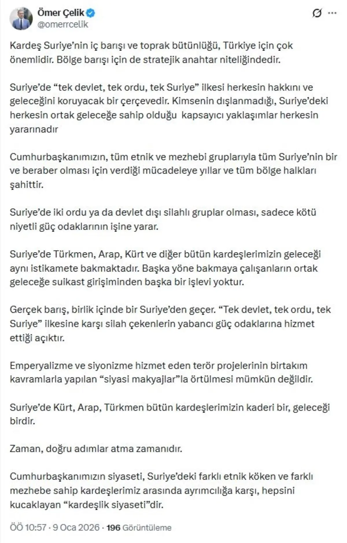 Suriye’nin Barışı Türkiye İçin Hayati