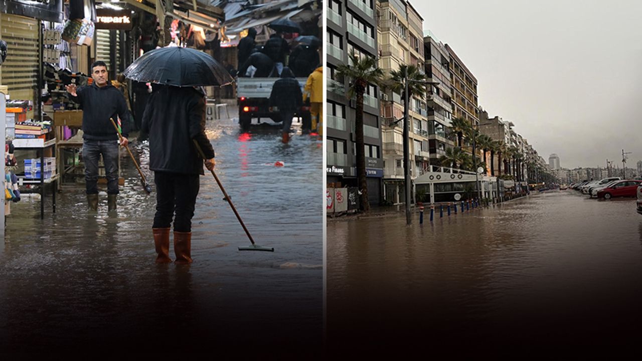 İzmir’i sağanak vurdu: Kent suya gömüldü!
